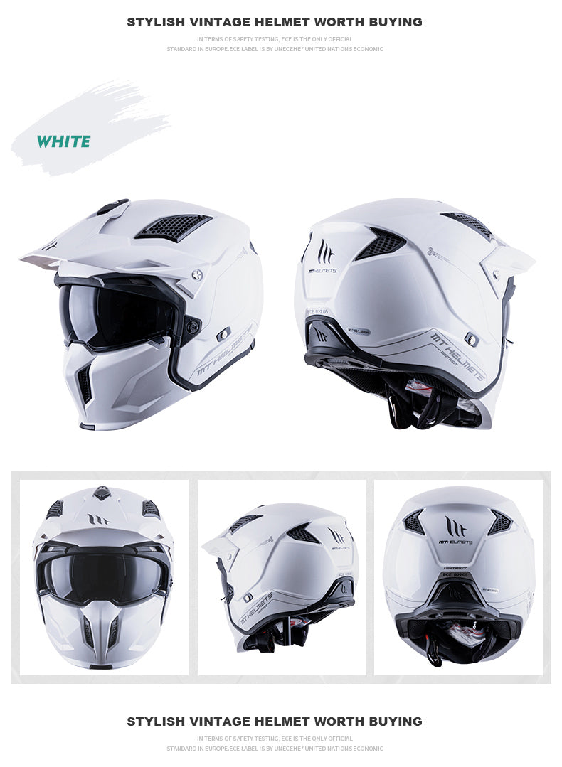 Full Face (Removable Chin Guard and clear visor) Helmet