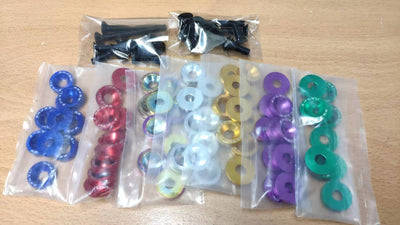Coloured Deck Ring / Washers with Black Bolts
